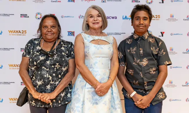 Commissioner Mcgowan Jones With Participate Award Finalist Laquade Dalbin And His Grandmother