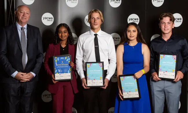 Colin PETTIT With Commissioners Participate Award Finalists 2021 WA Youth Awards