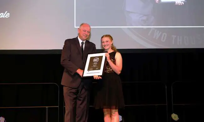 Colin Pettit With Emily Hardbottle Participate Award Winner 2015 WA Youth Awards