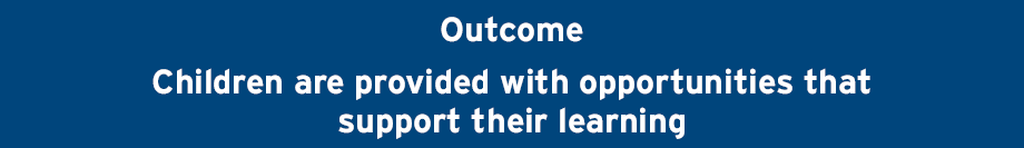 0 5 Outcome Children Are Provided With Opportunities That Support Their Learning